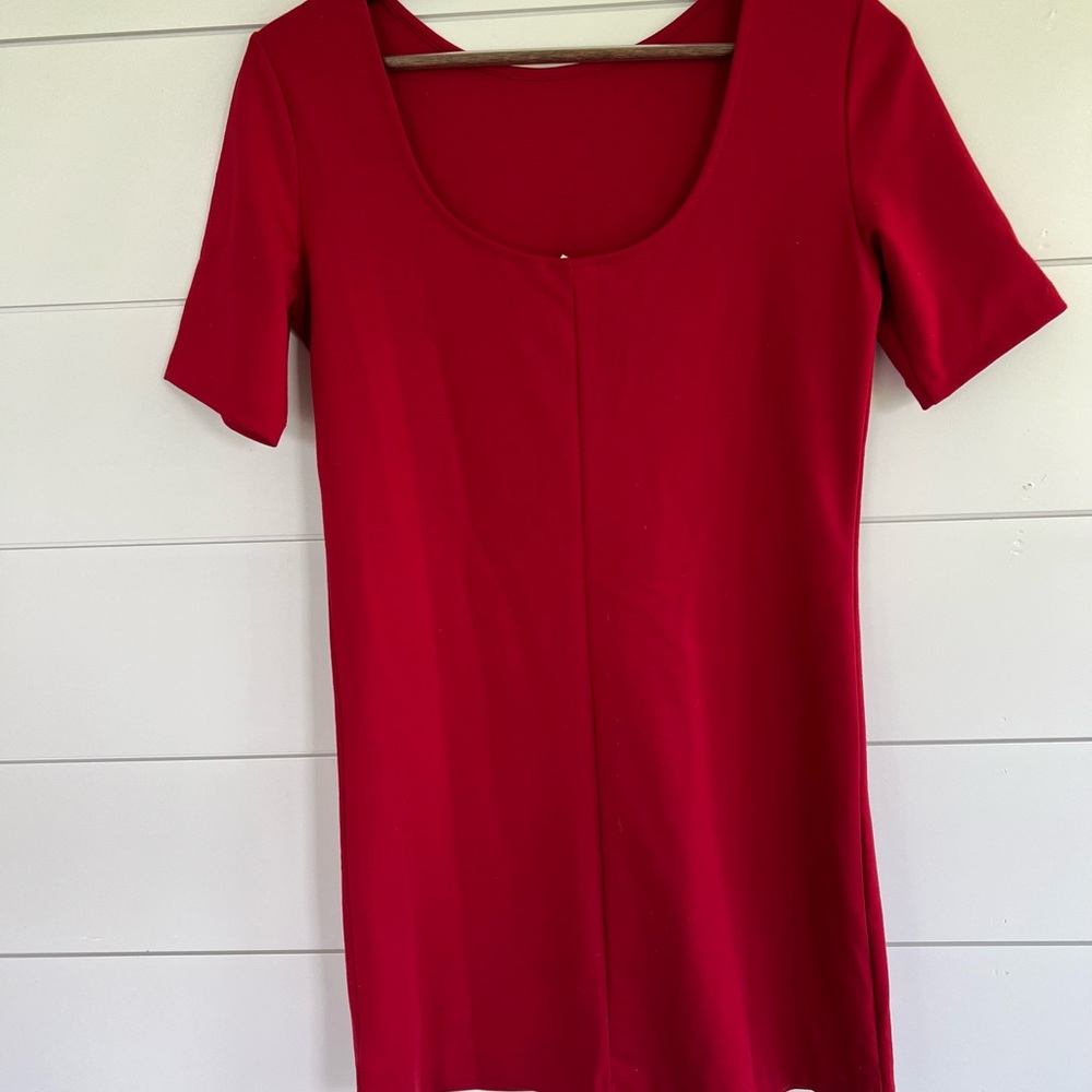 SOLD NWT Gap Short-Sleeve Red Knee-Length Pencil Dress Size XS - Picture 2 of 3